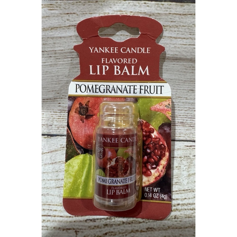 HTF Yankee Candle Lip Balm Pomegranate Fruit New Sealed Discontinued .14 oz Mini